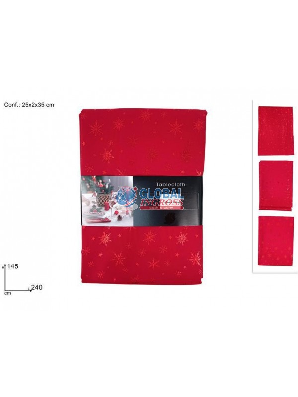 TOVAGLIA LAMINATA ROSSADECORATA 145x240cm ASS.