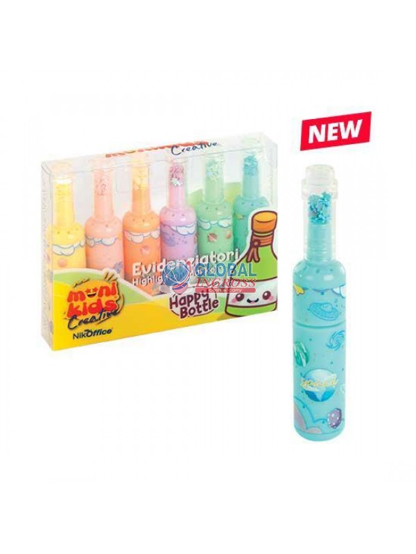EVIDENZIATORE HAPPY BOTTLE 6pz