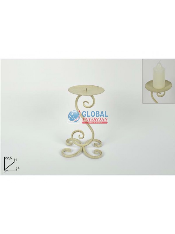 CANDELIERE FERRO BEIGE ANTICHIZZATO