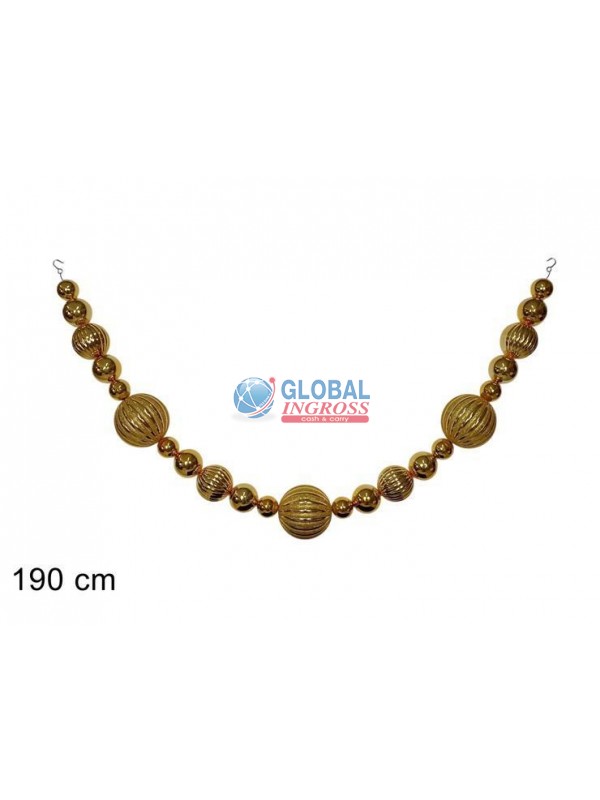 GHIRLANDA 23 PALLINE ORO 190cm