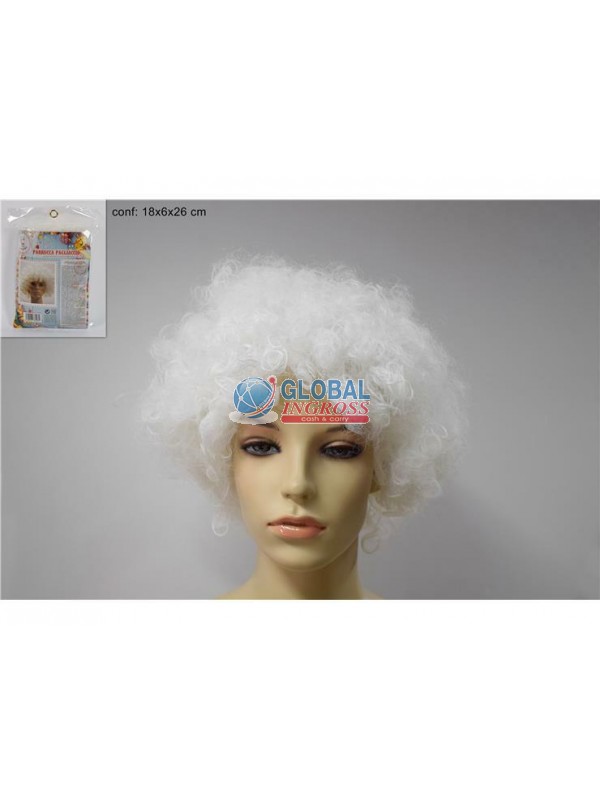 PARRUCCA PAGLIACCIO BIANCO