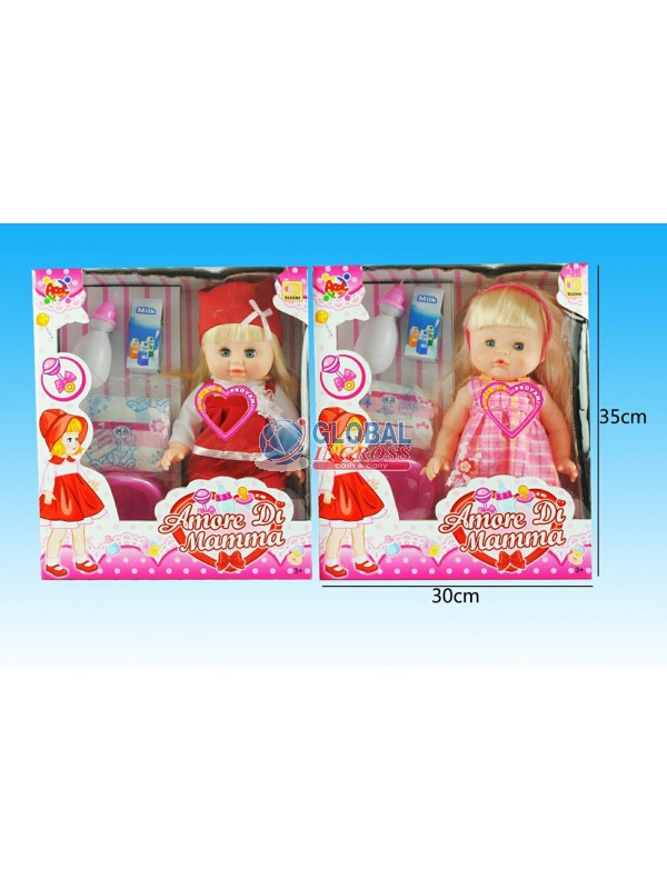 BAMBOLA AMORE DI MAMMA BEVE E BAGNA