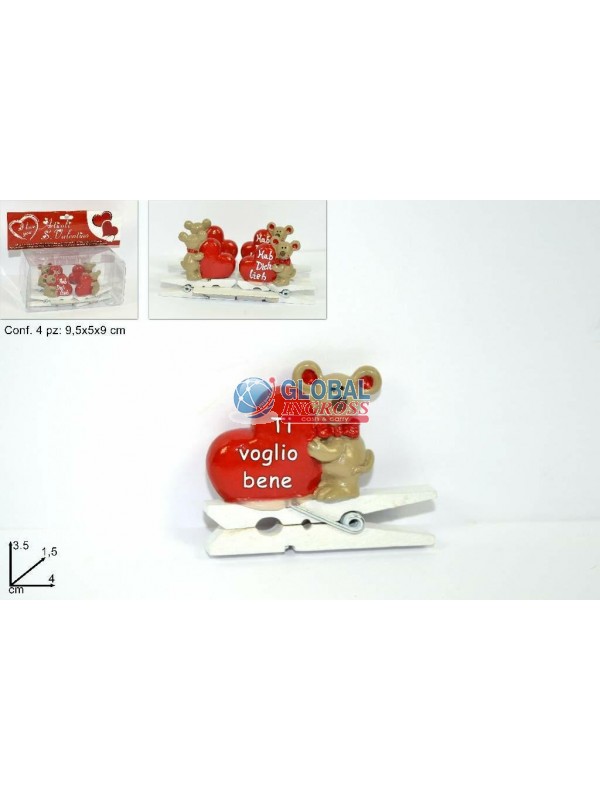 MOLLETTE TOPO/CUORE 4pz