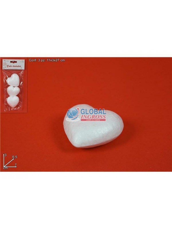 CUORE POLISTIROLO 7cm 3pz