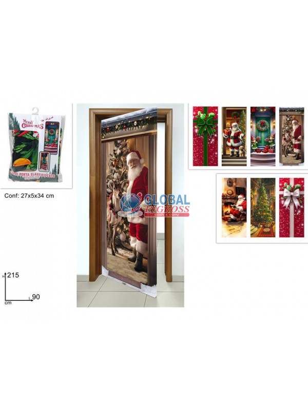 COPRIPORTA 90x215cm DECORO NATALE ASS.