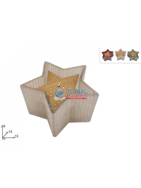 STELLA VETRO CON CANDELA PROFUMATA ASS.