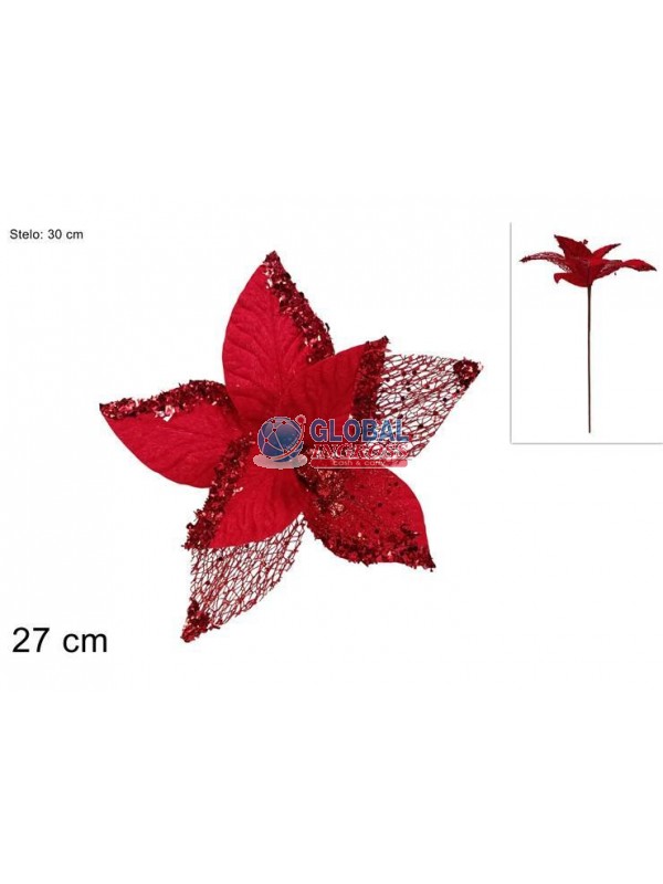 STELO FIORE VELLUTO/RETINATO ROSSO 27cm