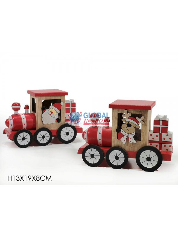 TRENO NATALE ROSSO 13cmC/PERSONAGGI