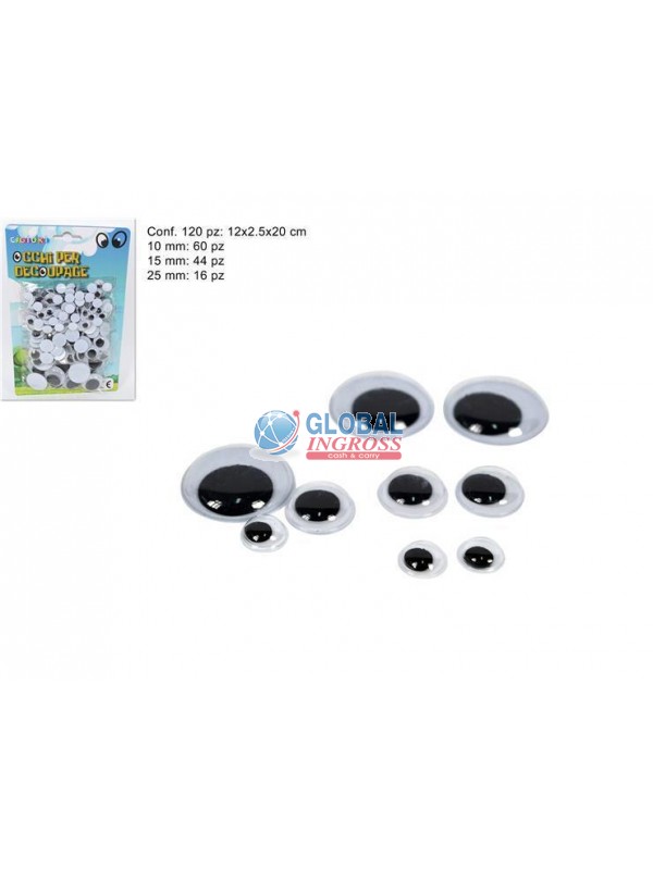 OCCHI ADESIVI 120pz 3 MISURE