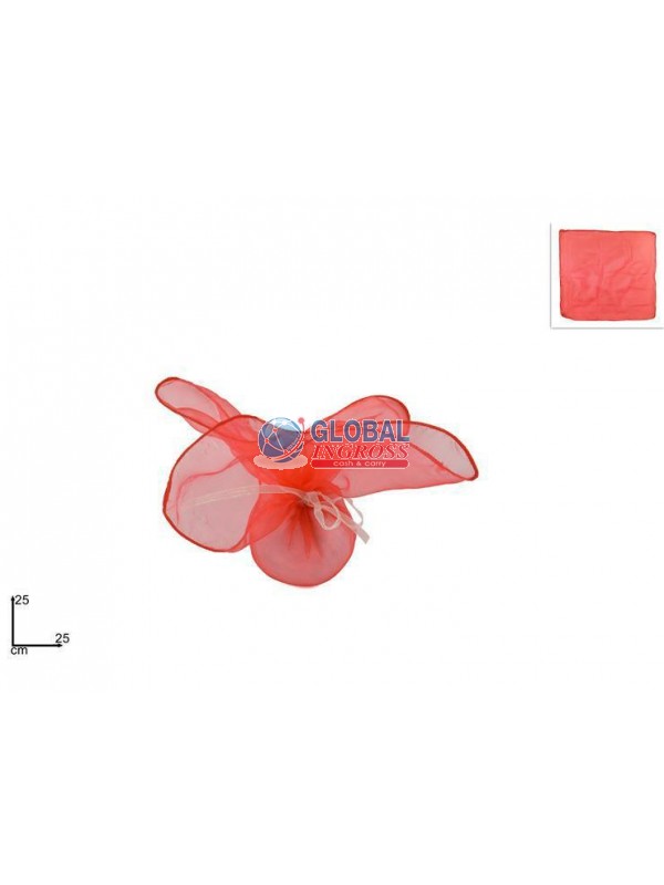 FAZZOLETTO QUADRATO ROSSO ORGANZA