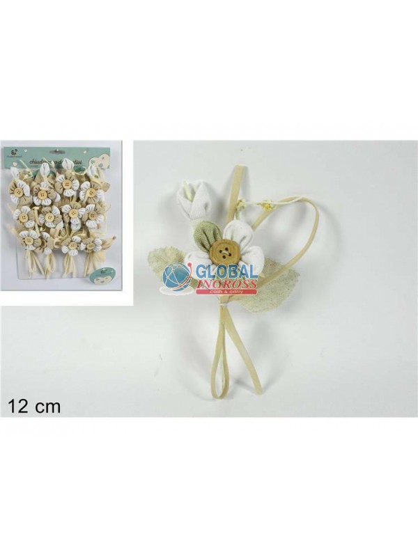 FIORE JUTA C/BOTTONE BIANCO