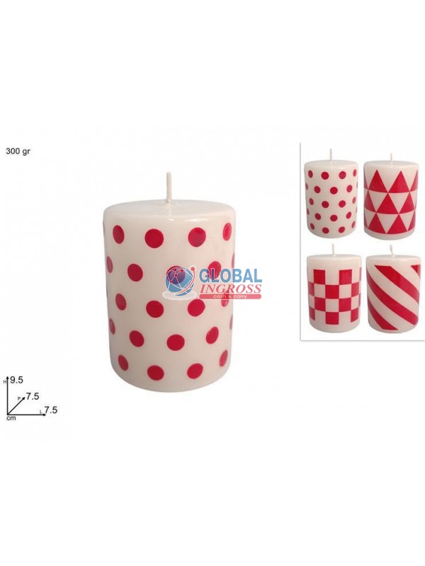 CANDELA 360gr BIANCO ROSSO