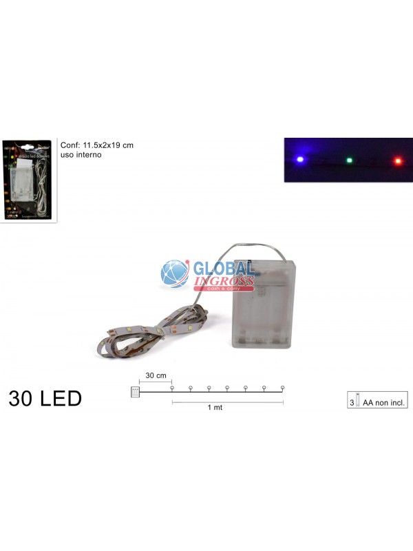 STRISCIA AD. 30 LED MULTICOLOR 1mt