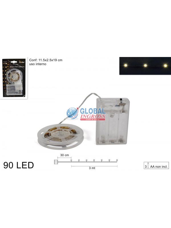 STRISCIA ADESIVA 90 LEDBIANCO CALDO