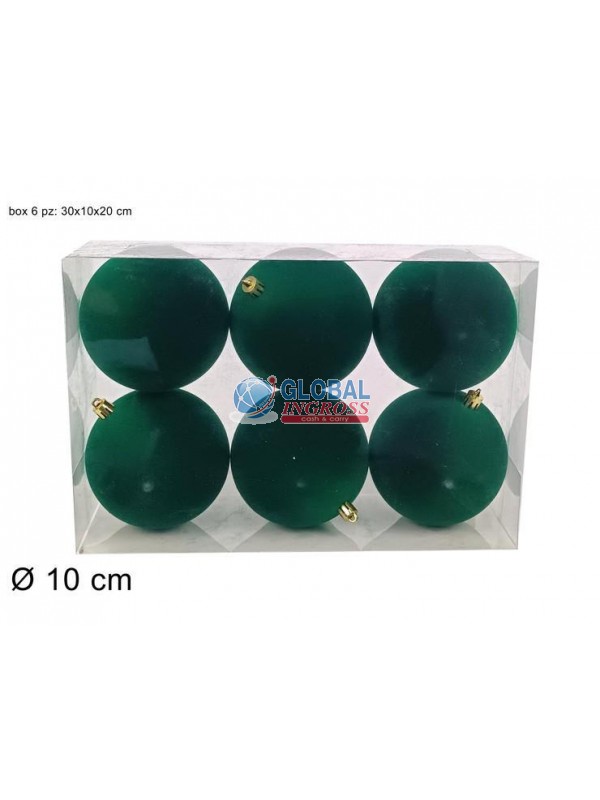 PALLA FLOCCATA 10cm 6pzVERDE