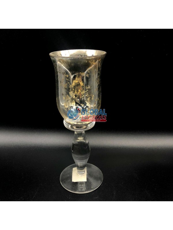 PORTACANDELA COPPA VETRO GRAFFIATO