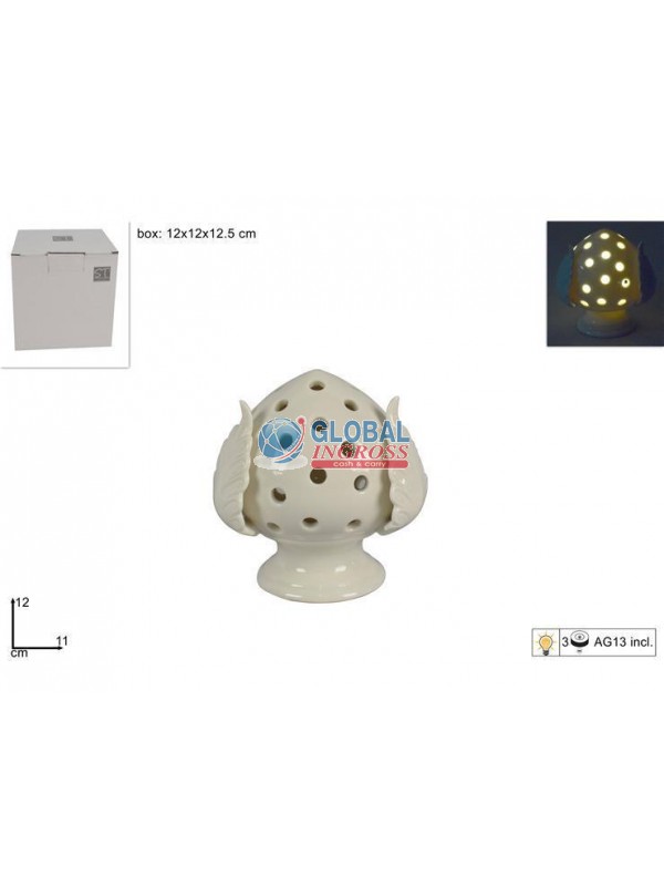 PUMO C/LUCE 12cm BIANCOTRAFORATO
