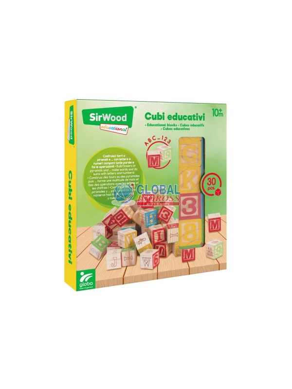 CUBI LEGNO LETTERE NUMERI SIMBOLI 30pz
