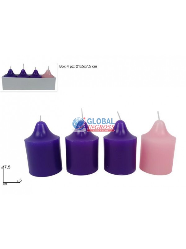 CANDELE AVVENTO 4pz 5x7,5cm
