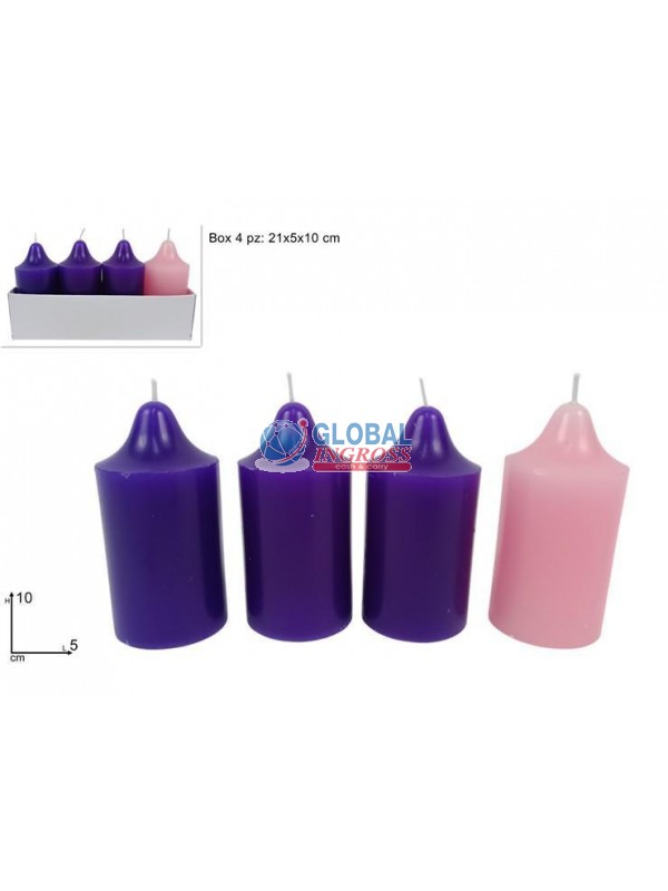CANDELE AVVENTO 4pz 5x10cm