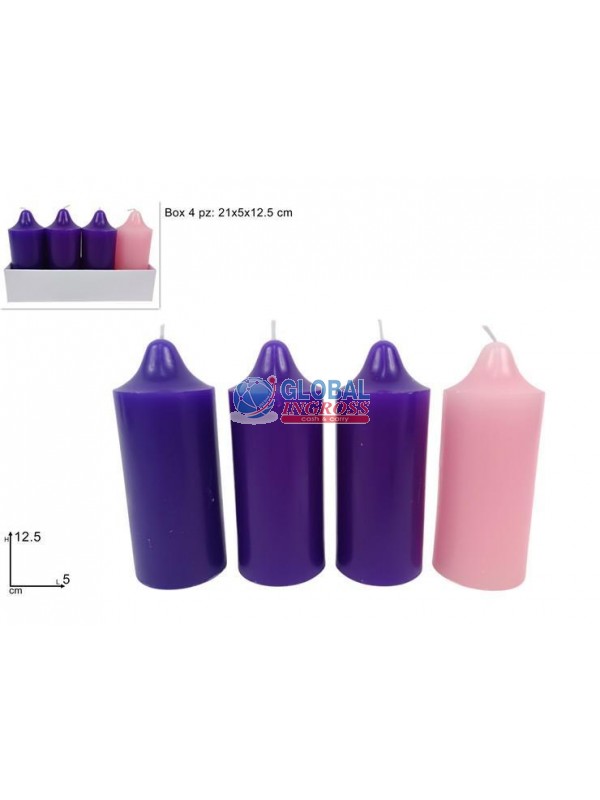 CANDELE AVVENTO 4pz 5x12,5cm