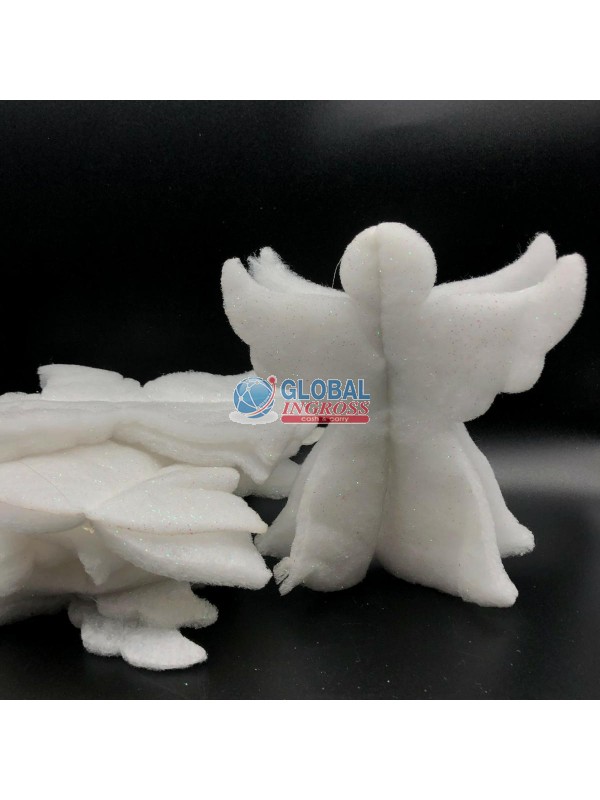 SET 6 ANGELI OVATTA SU FILO 20cm