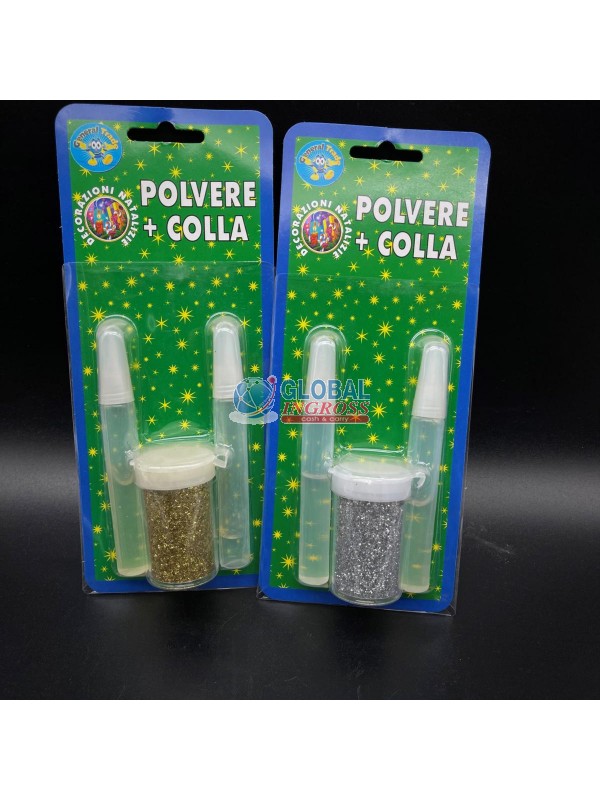 GLITTER TUBETTO POLVERE+ COLLA - COLORI ASS.