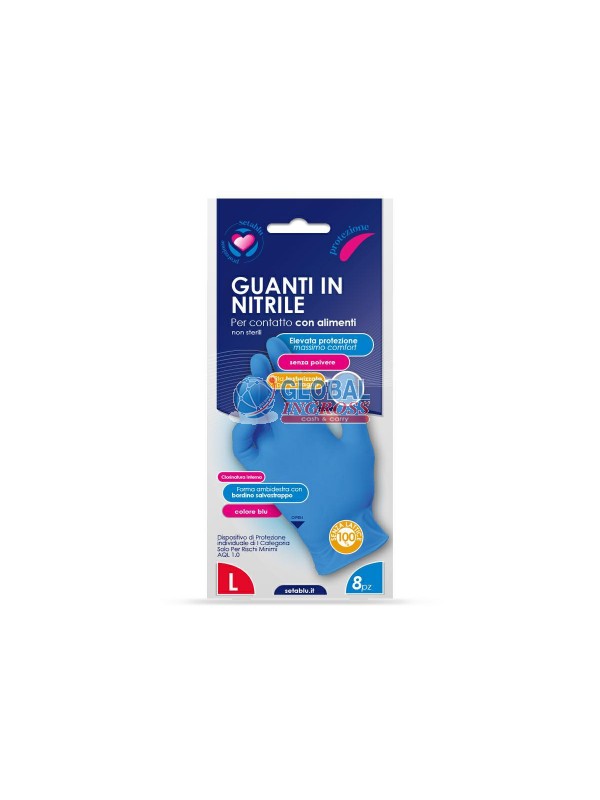 GUANTI NITRILE 8pz MIS.L