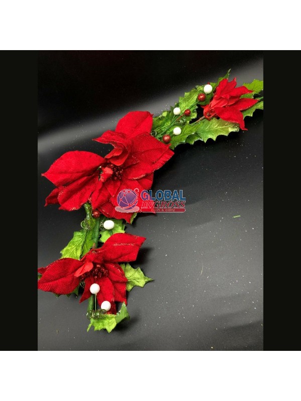 DIETROPORTA POINSETTIA C/AGRIFOGLIO ROSSO