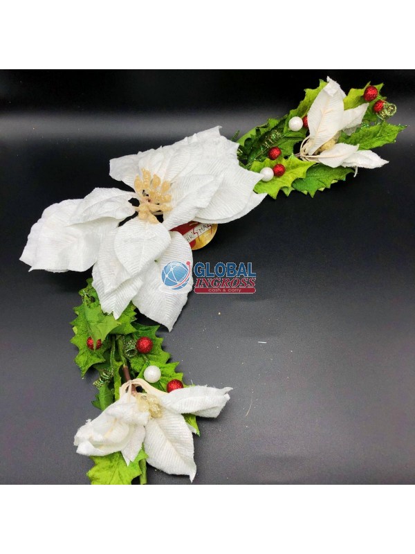 DIETROPORTA POINSETTIA C/AGRIFOGLIO BIANCO