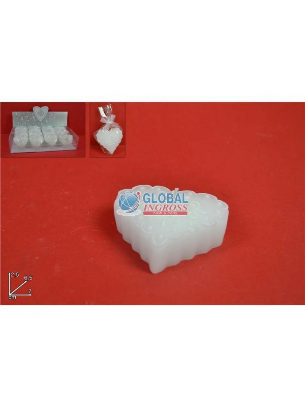 CANDELA CUORE BIANCO 7cm