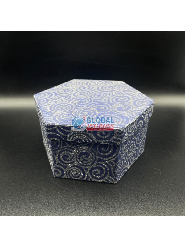 SCATOLA ESAGONALE BLU mis.1 15x17x9