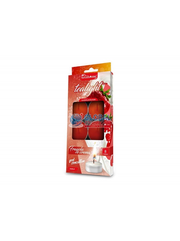 T-LIGHT 8pz ROSSO STRAWBERRY & CREAM