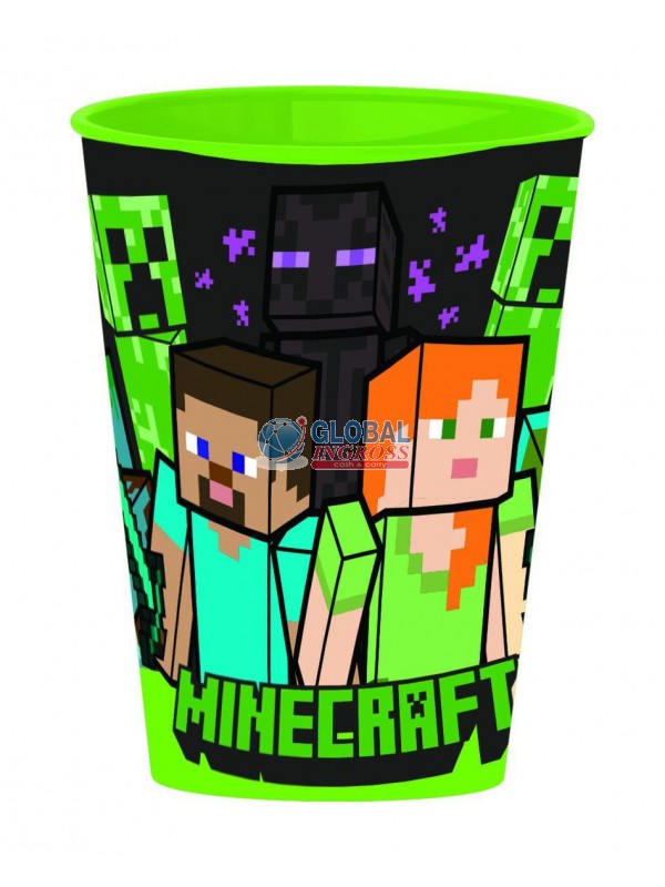 BICCHIERE PLASTICA MINECRAFT