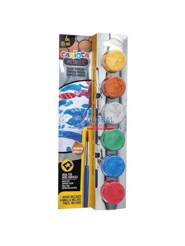 TEMPERA CARIOCA 6 VASETTI DA 25ml METAL