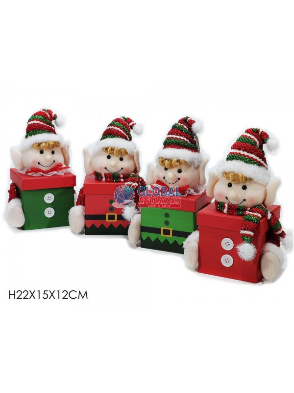 SCATOLA C/ELFO 15x12x22cm ASS.