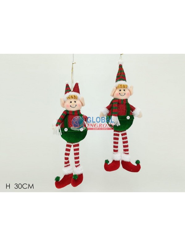 APPENDINO ELFO 30cm ROSSO E VERDE