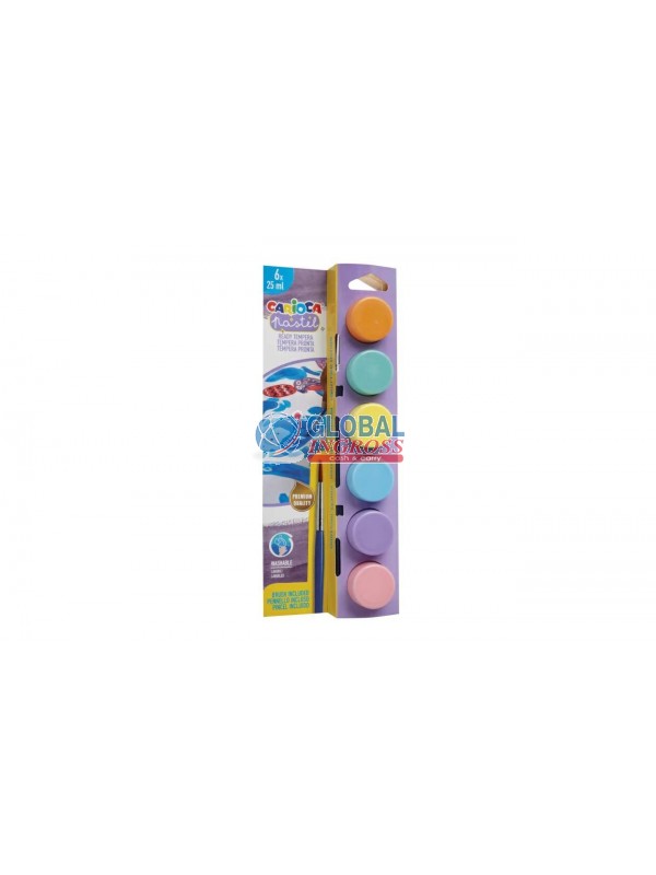 TEMPERA CARIOCA 6 VASETTI DA 25ml PASTEL