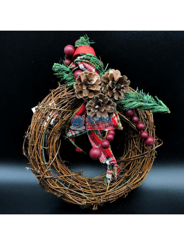 GHIRLANDA VIMINI C/BACCHE 20cm