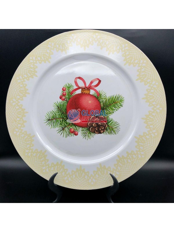 PIATTO TONDO MELAMINA NATALE 33cm