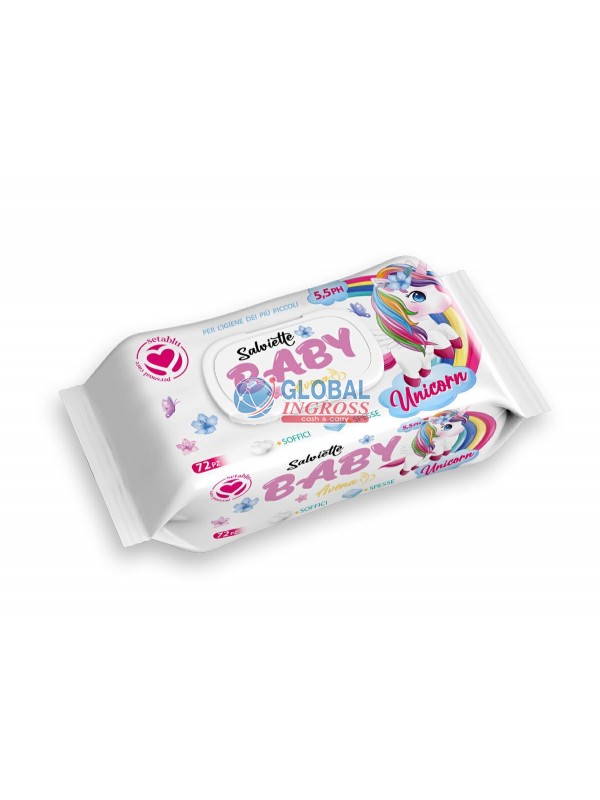 SALVIETTINE BABY UNICORNO AVENA 72pz