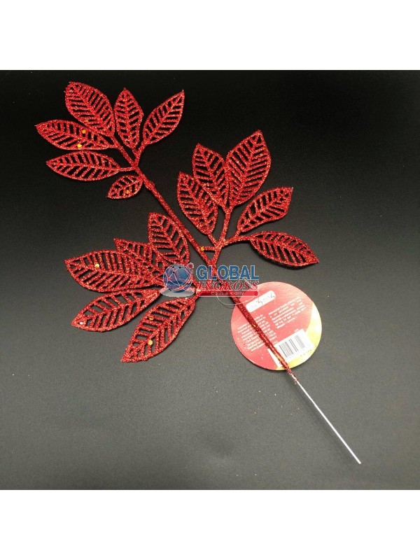 STELO FOGLIE GLITTER COLORI ASS.  .m