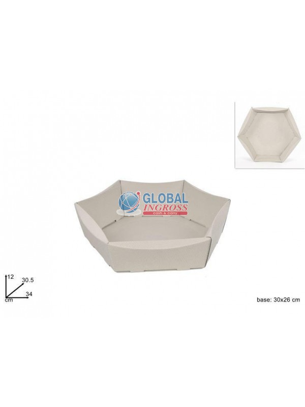 CESTA CARTONE ESAGONALEBIANCA 30x26cm