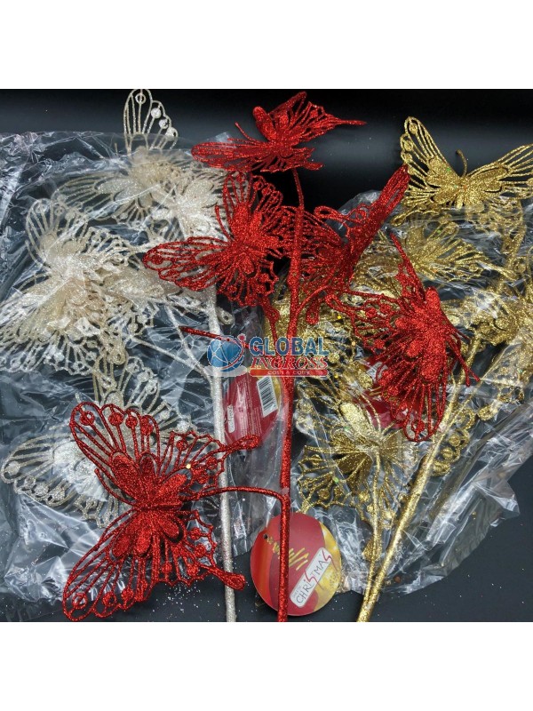 STELO C/FARFALLE GLITTER ASS.