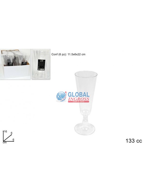 FLUTE 6pz BASE TRASPARENTE