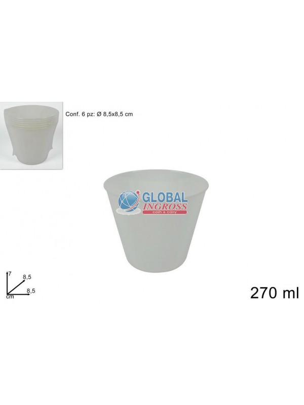 COPPETTA PLASTICA BIANCO 6pz