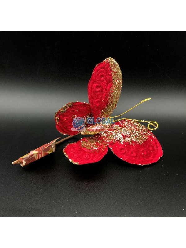 FARFALLA C/STELO ROSSO