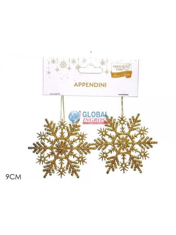 FIOCCO NEVE ORO APPENDINO 2pz