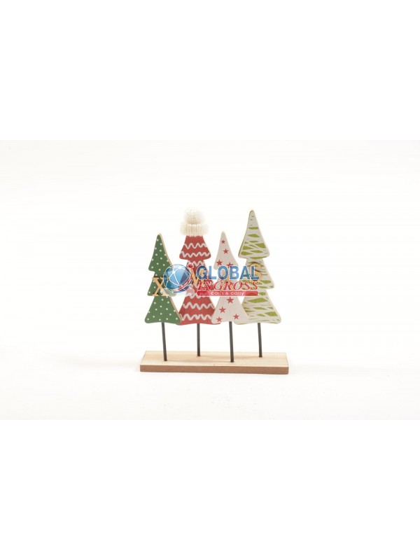 BASE CON ALBERI IN LEGNO 18x20cm