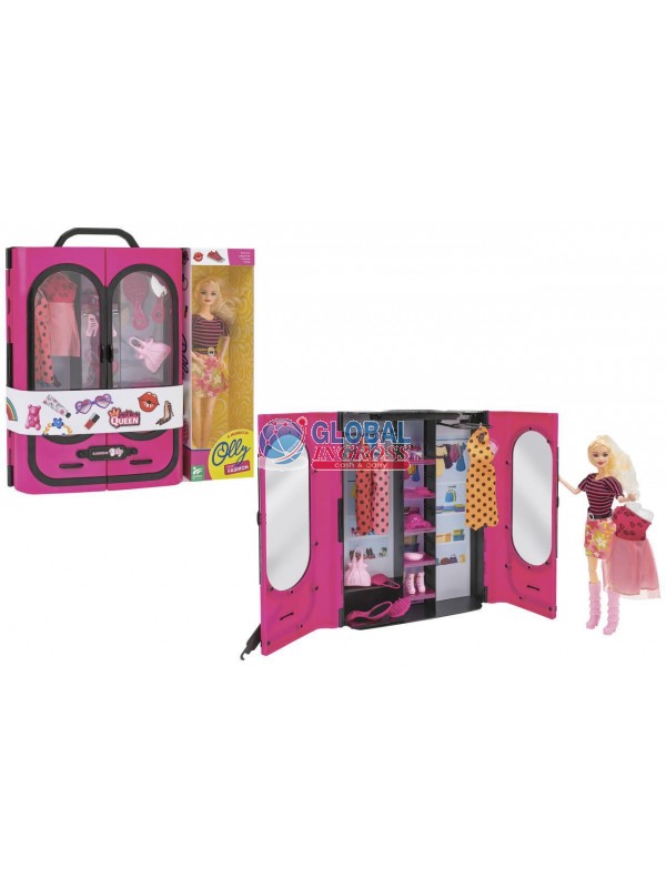 BAMBOLA C/ARMADIO E ACCESSORI